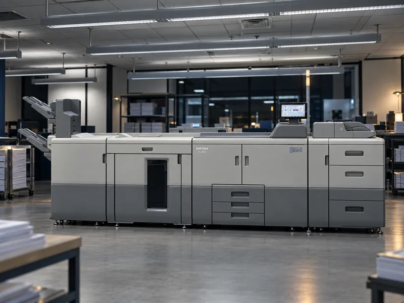 The Pro 8410M production MICR system on a bank operations print floor